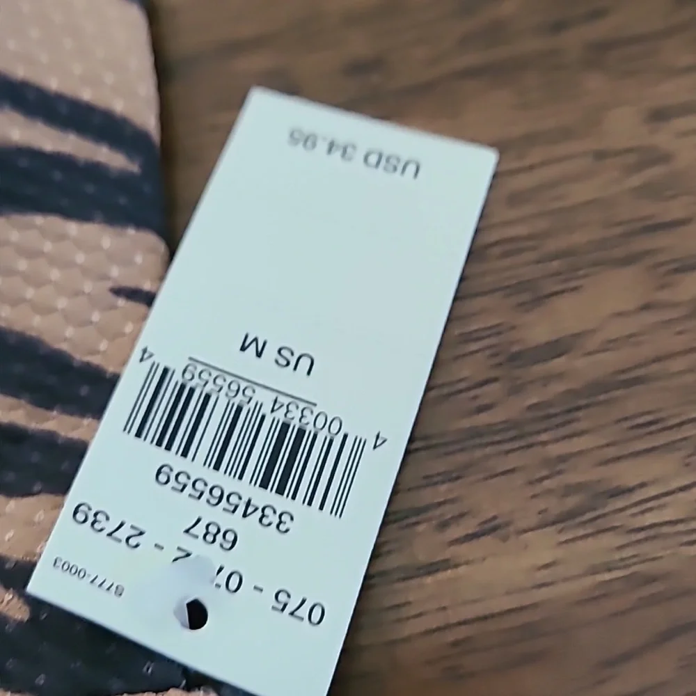 Aerie NWT Women's Triangle Tie Tiger Stripe Bikini Top Black/Tan Textured Size M - Picture 3 of 4